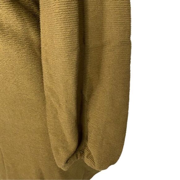 NWT Madewell olive Green textured v neck Dress with Balloon Sleeves small NEW - Picture 4 of 6